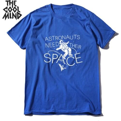 COOLMIND 100% cotton short sleeve space print men tshirt casual summer men t shirt loost o-neck t-shirt male men tee shirts