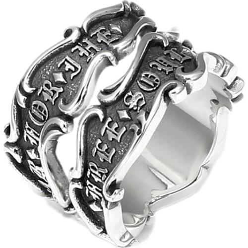 BOCAI 2021 New Real s925 Silver Hip Hop Sanskrit Free Soul Equipment Man Index Finger Ring Personalized Ribbon open Ring for Man