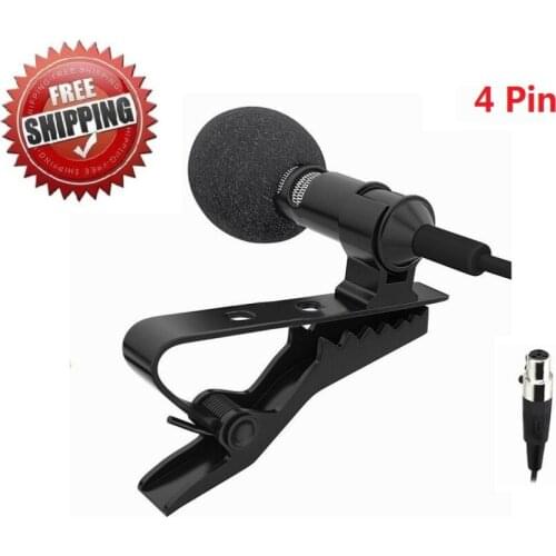 Bolymic Lavalier Lapel Clip-on Microphone TA4F 4 Pins XLR for Shure Wireless micro cravate
