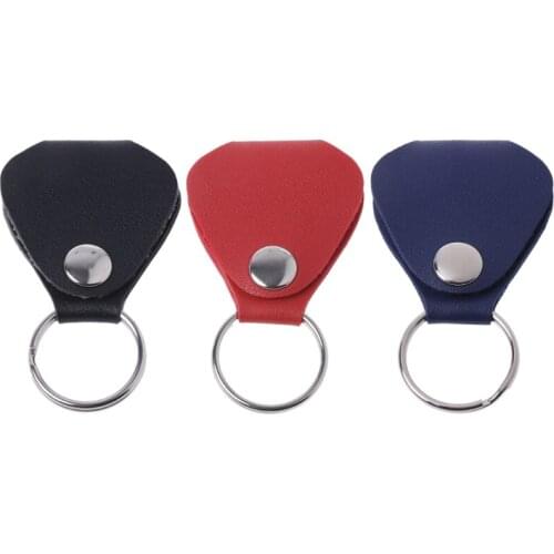 Guitar Picks Package Picks Bag Leather Case Key Holder Chain Reeds Plectrum