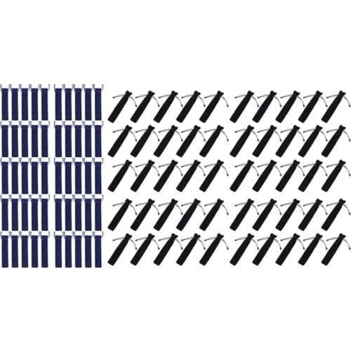 PPYY-100Pcs Pen Pouch Sleeve Holder Single Pen Bag Case Pencil Bag - 50 Pcs Black & 50 Pcs Blue