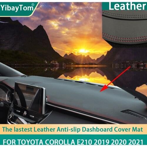 Durable PU Leather Dashboard Anti-slip Anti-UV Cover mat Protective Carpet For Toyota Corolla E210 2019 2020 2021 without hud