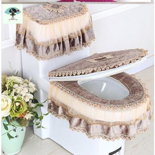 Luxury Toilet Seat Christmas Bathroom Decor Wc Accessories Washable Tank Cover Set Toilet Pads Warm Tapa De Inodoro Home Eg50mt