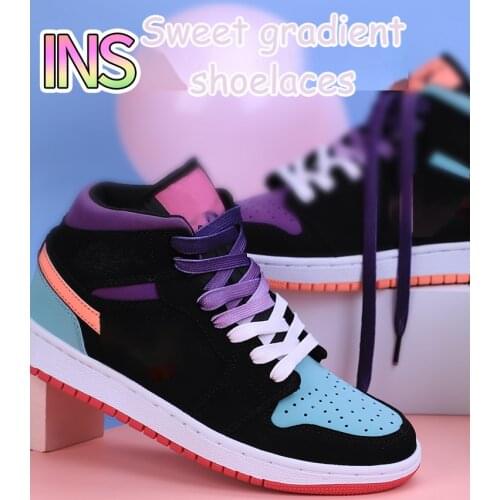 Fashion gradient shoelaces casual men and women shoelace adults&children unisex white AF1 shoes lace for Shoes trings90cm/120cm