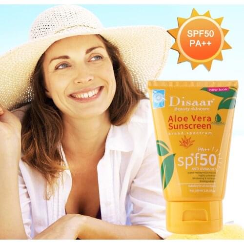 Aloe Vera Sunscreen Cream Protector Solar Sun Block SPF 50 Gel Lsolation Lotion Body Cream Bleaching Facial Moisturizer Skin