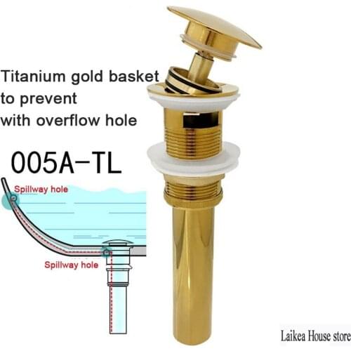 Basin Push Down Pop-Up Drain Bathroom Sink Drain Stopper Sink Tap Push Button Pop up Waste Plug Slotted Drain New Accessories