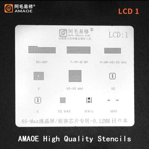 BGA reballing Stencil Template for iphone 6S/6sp/7/7P/8/8 plus/ X/ XS /xs MAX/XR LCD/Display face dot IC chip BGA reball STENCIL