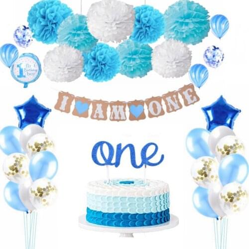 Boy First Birthday Gender Reveal Balloons Blue Number1 Boys Baby Shower Birthday Blue Party Decor Balloons