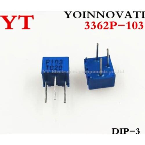 100pcs 10KOhm High Precision 3362P Variable Resistors 3362p-103