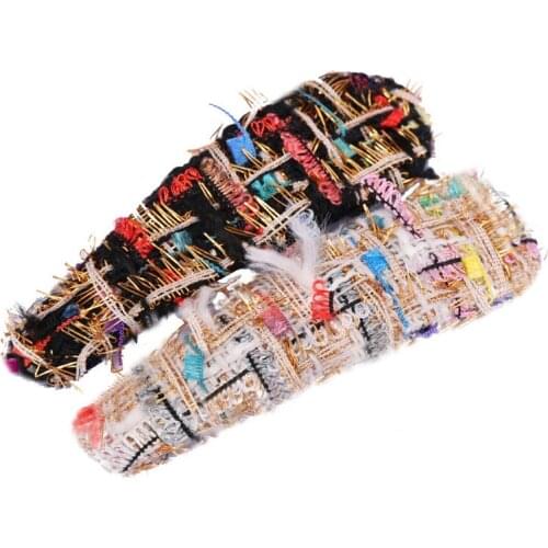 12pcs Elegant Tweed hair clip Women Korean hair accessories Wool Snap CLip Girls Hairpin Wholesale