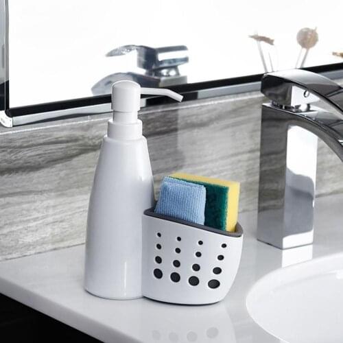 2 In 1 Dispenser Storage Box Multi-function ABS Liquid Soap Dispenser Bottle Kitchen Washstand Storage Box Detergent Container