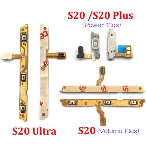 50Pcs/Lot， For Samsung Galaxy S20 / S20 Plus / S20 Ultra Power On Off Volume Side Button Key Flex Cable Replacement Parts