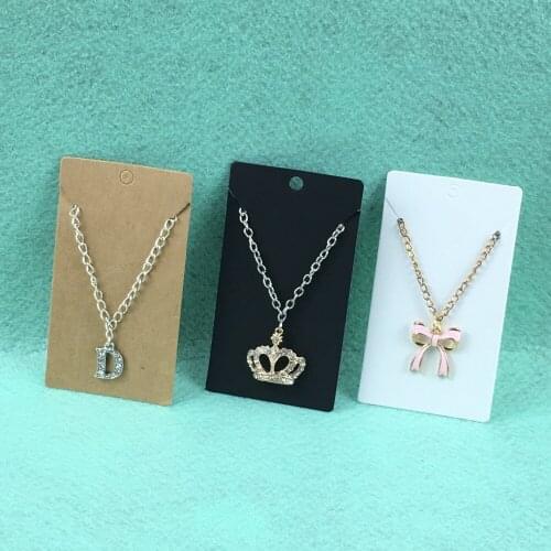 200Pcs 9x5cm Popular Necklace Cards Classic Blank Jewelry Display Card Accept Customize Logo