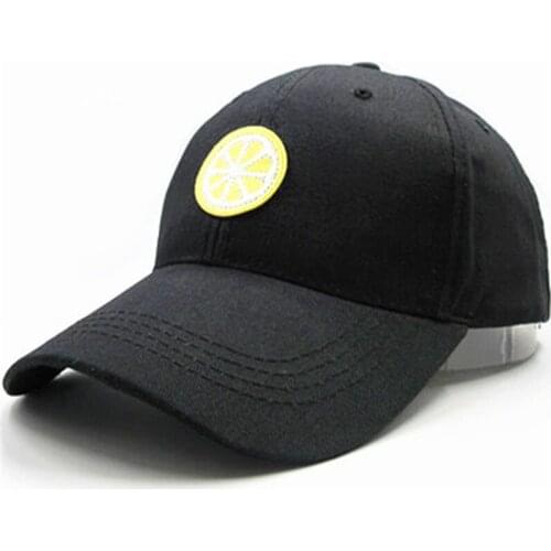 2021 Lemon Fruit Embroidery Cotton Baseball Cap Hip-hop Adjustable Snapback Hats for Men and Women 276