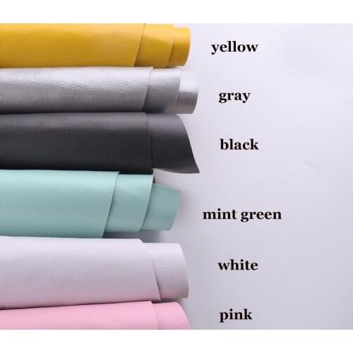 A4 Litchi PU Leatherette Synthetic Leather Crafts PU Leather Sewing DIY Colorful Faux Leather Sheets Fabric for Sewing Bow Bag