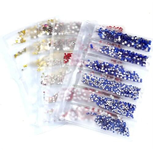 Shiny Glass Flat Back AB Crystal Rhinestones SS4-SS12 Size Nail Rhinestones