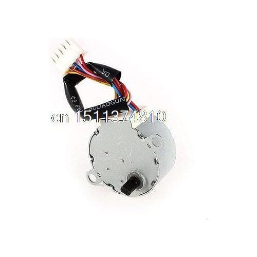 DC 12V 60RPM 5 Pin Connector Air Condition Valve Micro Motor Silver Tone