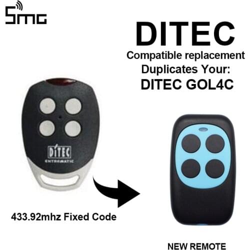 DITEC GOL4C 433.92mhz remote control copy duplicator for DITEC garage door controls gate command barrier key fob
