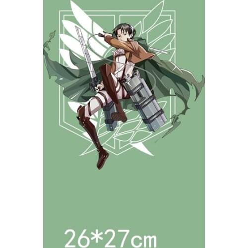 DIY Hot Anime Attack on Titan Levi Ackerman Stickers Large patches T-shirt Dresses Sweater Thermal Heat Transfer Vinyl Sticker