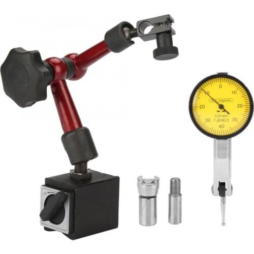 Flexible Strong Magnetic Gauge Stand Base Holder + Lever Dial Test Indicator Gauge High Quality