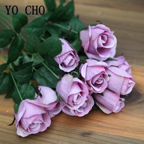 12 Heads Artificial Silk Rose Flowers Imitation Flowers Rose Wedding Fake Bouquet Wedding Home Party Decor Rose Flowers Bunch