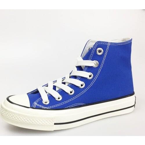 Blue Fashion High Quality Women Casual Shoes Rome Solid Female Canvas Shoes Lace Up Rubber Women Casual Sneakers
