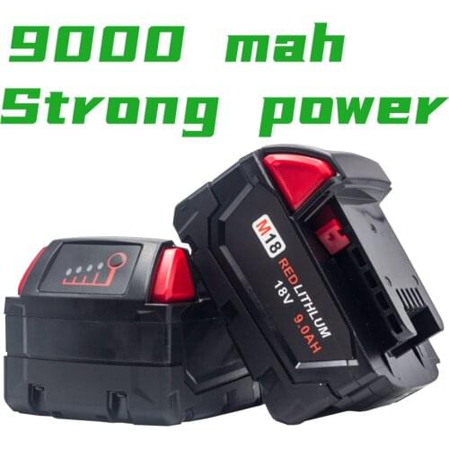For Milwaukee M18 9000MAH 48-11-1815 M18B2 L50 HD18 Electric Drill Wrench Angle Grinder Replacement Battery 18V9.0ah Charger Set