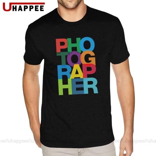 Cheap Colorful Photographer T Shirts Mens Make Your Own Short Sleeves Black Crew Neck T-Shirts