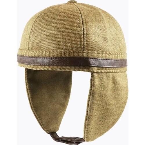 2020 New Personality Pilot Cap for Men Women Autumn Winter Hat with Earmuffs No Eaves