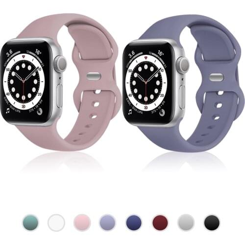 Butterfly Silicone Strap For Apple Watch Band 44mm 42mm Rubber Smart Watch Wrist iWatch Series 5 4 3 2 1 40mm 38mm Accessories