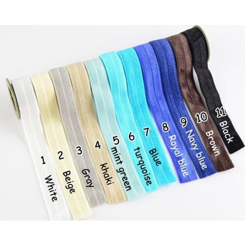 50yards/lot 23 Color U Pick 5/8 Inch Fold Over Elastic Headbands Selling By The Yard DIY Hair Ties Hair Accessories Supply D01Y