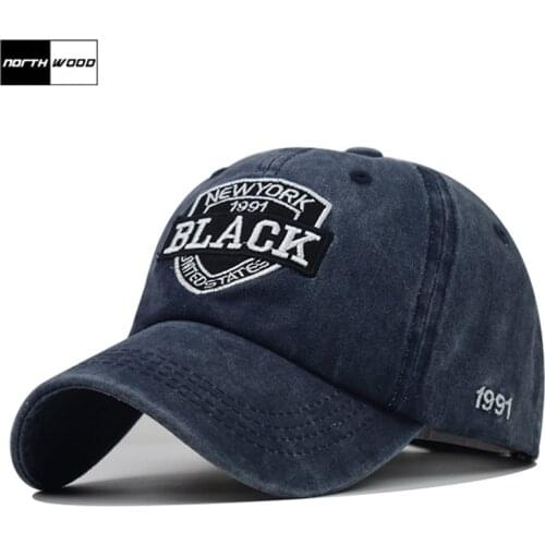 NORTHWOOD 100% Cotton Vintage Womens Baseball Cap NEWYORK Letter Summer Trucker Cap For Men Adjustable Hip Hop Snapback Hat
