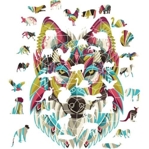 Top Quality 3D Jigsaw Paper Puzzles Each Piece is Animal Shaped Card Adults Kid Toys Gifts Family Puzzle Game Home Decoration