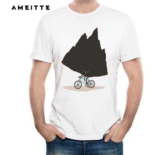 2019 Funny Creative Mountain Biking T Shirt Summer High Quality Printed Fitness T-Shirt Mens Novelty Streetwear Tee Shirts Tops