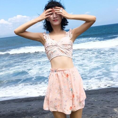 STAERK Bikini ruffles print swimwear women swimsuit bandage Biquini short bikini bathing suit bathing clothes for girls skirt