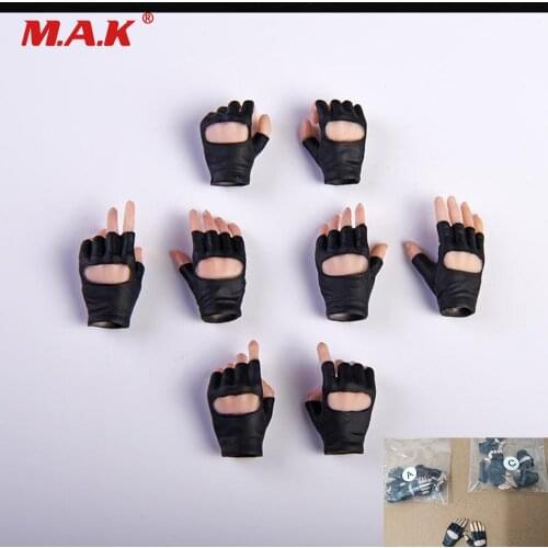 1/6 PHICEN/TBleague Gloves Hand Black Grip Gun Hand Model Suntan Skin for 12 inches Female Action Figure Body Accessory