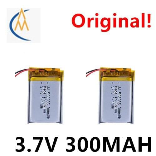 2pcs 502035 is suitable for point reading pen recorder. It can charge 3.7V polymer lithium battery 300mAh