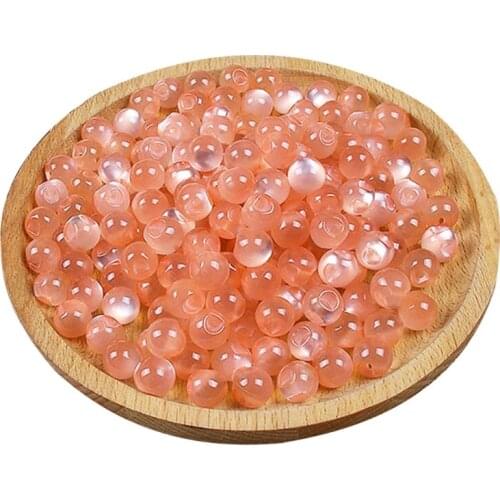 594C 10Pcs 10mm Cheongsam Pearlescent Domed Sewing Buttons Imitation Jade Partial Holes Tang Suit Hanfu Retro Resin Round Beads