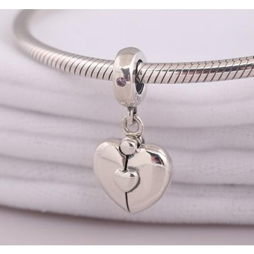 Authentic S925 Silver Enamel Family Locket With Crystal Pendant Charm for Women Bracelet Bangle DIY Jewelry