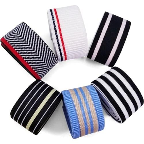 Buulqo 3/lot meter Fashion jacquard elastic band double sided rubber shoulder bottom straps for DIY Garment Accessories