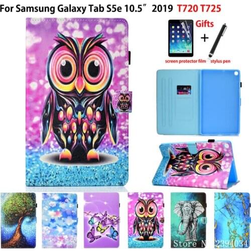 Case For Samsung galaxy tab S5e 10.5 2019 SM-T720 SM-T725 Smart Cover Funda Tablet Cartoon Painted Flip Stand Shell Coque +Gift