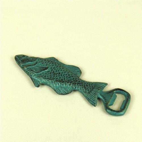 Cast Iron Fish Wine and Drinks Bottle Opener Decor Metal Aquatics Key Holder and Beer Decapper Bar Ornament Craft Accessories