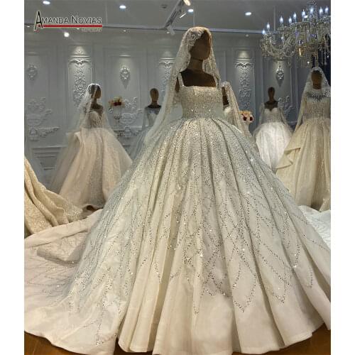 Elegant New 2021 Luxury Shinng Ball Gown Wedding Dress NS4113