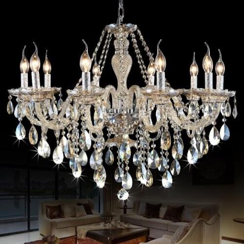 European Crystal Chandelier Living Room Atmosphere Bedroom Restaurant Simple Modern American Hotel Engineering Candle Lights