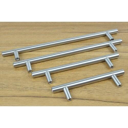 Furniture Hardware Modern Solid Stainless Steel Kitchen Cabinet Handles Bar T Handle(C.C.:256mm L:400mm)