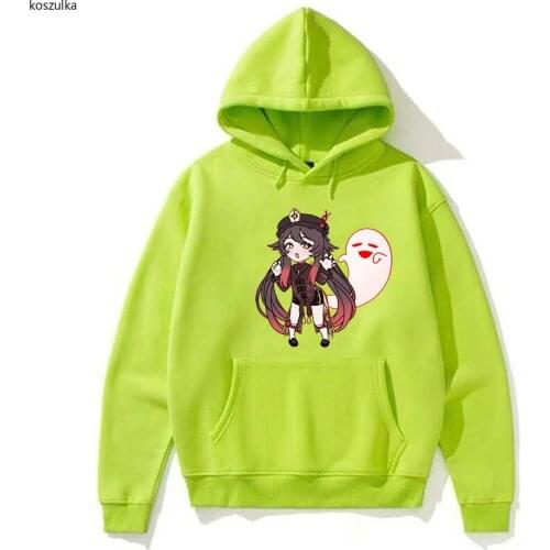 Genshin Impact Hu Tao Sweatshirts Funny Kawaiii Cartoon Graphic Pullover Hoody Tops Harajuku Korean Winter Hooded Women Hoodies