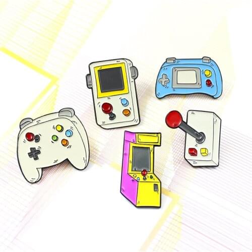 Game Handle Icons Cartoon Pattern Brooches For Women Men Collar Backpack Badge Lapel Pins Unisex For Kids Boys Clothes Gifts