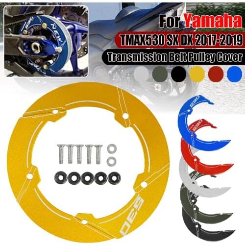 Pulley Cover For Yamaha TMAX 530 TMAX530 T-MAX530 T MAX 530 SX DX 17-19 Motorcycle CNC Aluminum Transmission Belt 2017 2018 2019