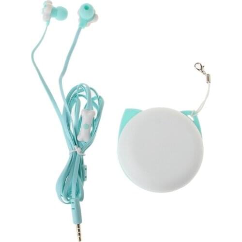 Cute Cat 3.5mm Stereo In-Ear Earphone Headphone Case With Mic For Girls Gift - L060 New hot
