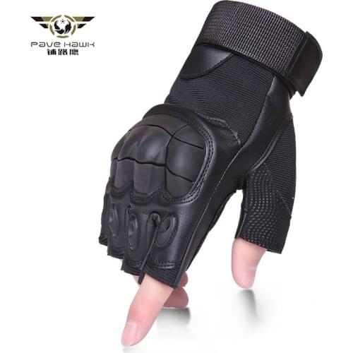 Men Army Tactical Military Fingerless Gloves Special Forces Outdoor Half Guantes Combat Slip-resistant Cut PU Leather Gloves